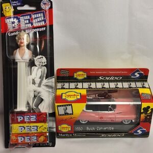Solido Marilyn Monroe 1950 Buick Convertible Pink 1/43 Diecast and PEZ Set‎ NIB